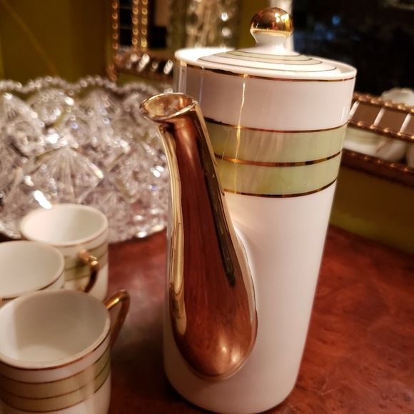 DEMITASSE ESPRESSO COFFEE POT SET 3 CUPS  CREAMER - Picture 7 of 8